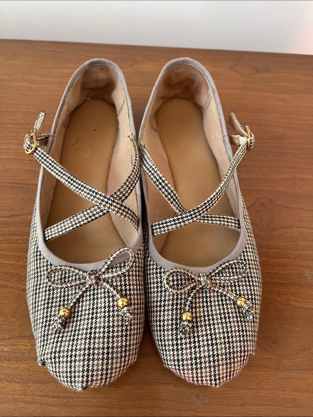 Circus by Sam Edelman Brown And Black Plaid Ballet Flats Bow Ties Size 11